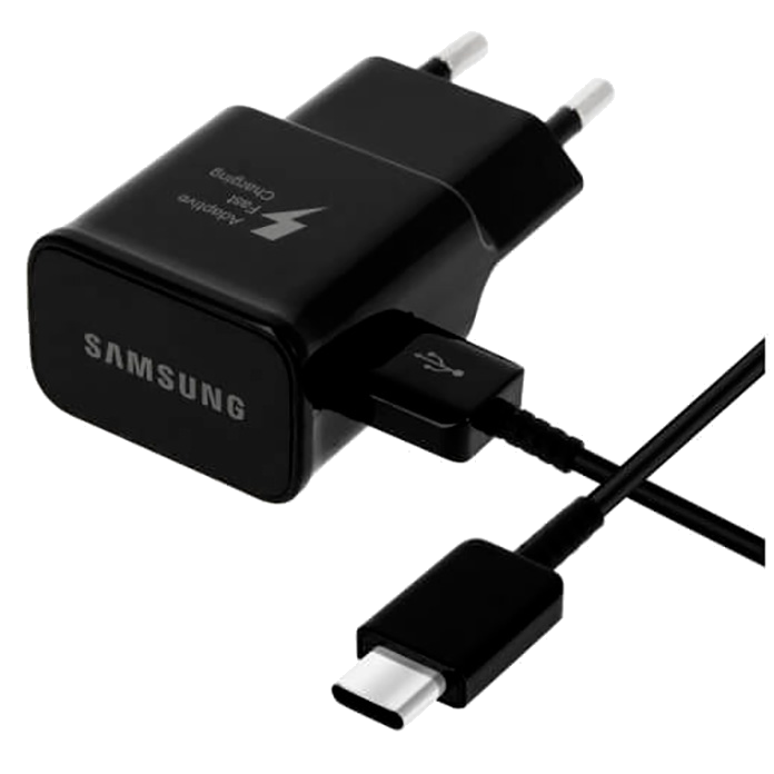 Chargeur d'origine Samsung Type-C Charge rapide 15 W Noir EP-TA20EBE