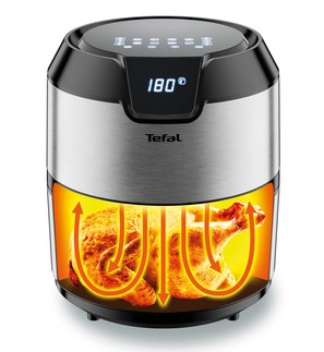 Tefal Easy Fry EY401D Unique 4,2 L Autonome 1500 W Friteuse d'air chaud Noir, Acier inoxydable
