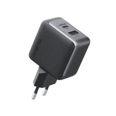 oraimo PowerCube 33 Pro – Cargador de pared GaN 33W, doble puerto USB-C/USB-A con cable incluido
