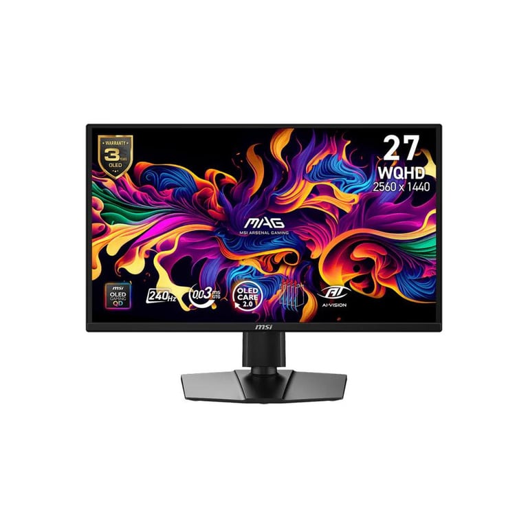 Écran PC MSI MAG 272QP QD OLED X24 27 pouces WQHD gaming 240 Hz 0 03 ms antireflet HDMI 2.1 USB C Neuf