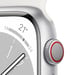 Watch Series 8 OLED 45 mm - Boîtier en Aluminium Argent - GPS + Cellular  - Bracelet Sport - Blanc