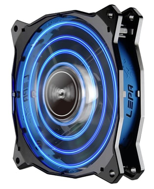 LEPA LPCPA12P Boitier PC Ventilateur 12 cm Noir, Bleu