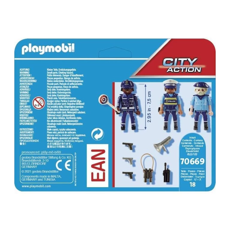 Police Equipe De Policiers City Action 70669 Playmobil La Boîte - vue 4