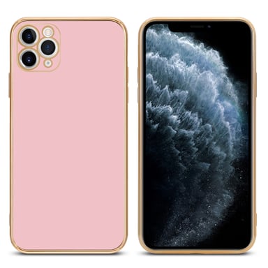 Coque pour Apple iPhone 12 PRO en Glossy Rose - Or Housse de protection Étui en silicone TPU flexible et avec protection pour appareil photo
