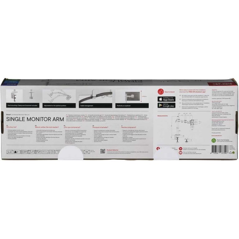 Support moniteur Smart ONE FOR ALL Vesa 100 Simple Bras 13 et 32 8kgs max Hauteur réglable - vue 5