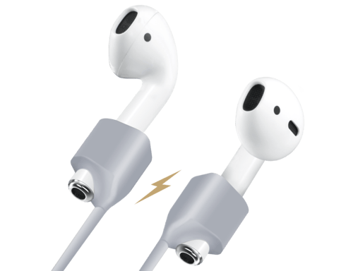 Cinturino in morbido silicone gel con clip magnetica per AirPods/ AirPods Pro, grigio siderale
