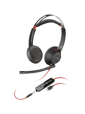 Casque binaural HP Blackwire C5220 - Audio stéréo - Noir