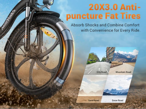 Bicicleta Eléctrica HillMiles MilePort 1 – Motor 250W Batería 36V13Ah Neumáticos De 20 Pulgadas Freno De Disco Mecánico - Negro