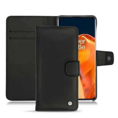 Housse cuir OnePlus 9 Pro - Rabat portefeuille - Noir - Cuir lisse