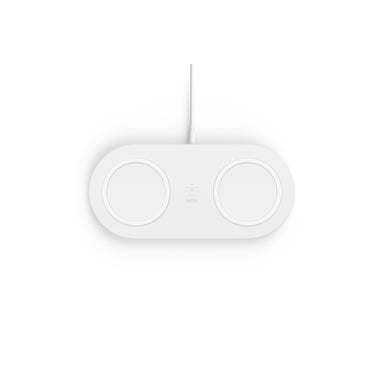 Belkin Dual Induction Charging Station (caricatore wireless doppio da 10 W per iPhone 14/14 Plus, 14 Pro, 14 Pro Max, 13, 12, Galaxy S22, S22+, S22 Ultra, Pixel 4, 4XL, AirPods, ecc.)