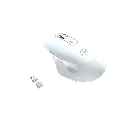 Ratón inalámbrico - MOBILITY LAB - Omega - Bluetooth y receptor de 2,4 GHz - Blanco - Clic silencioso