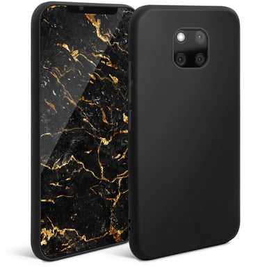 Moozy Minimalist Series Coque en Silicone pour Huawei Mate 20 Pro, Noir - Finition Mate, Housse de Protection légère en TPU Souple et Mince avec Surface mate