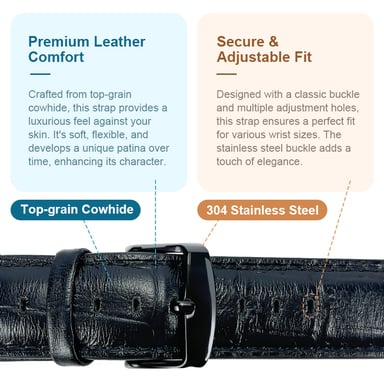 Bracelet de montre en cuir véritable pour Garmin Fenix 7X 7S Black 20 mm