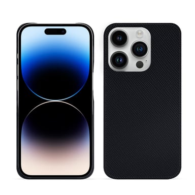Coque cuir Apple iPhone 15 Pro -  - Noir - Cuir saffiano