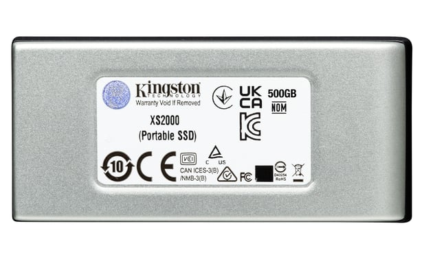 Kingston Technology XS2000 500 GB Negro, Plata