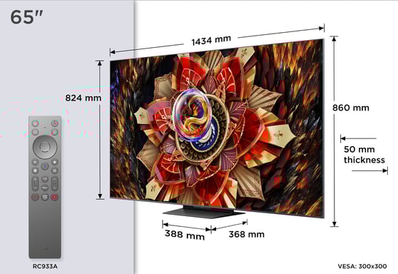 TV TCL 65'' QD-Mini LED 65C9K 165 cm 2025
