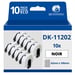 Paquete de 10 rollos BROTHER DK-11202 etiquetas de transporte compatibles 62mm x 100mm
