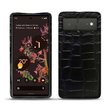 Coque cuir Google Pixel 6 -  - Noir - Cuir Abaca