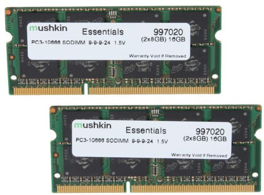 Mushkin SO-DIMM 16GB DDR3 Essentials módulo de memoria 2 x 8 GB