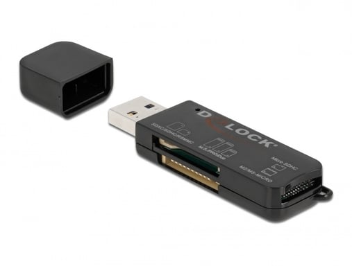 Lettore di schede USB DeLOCK SuperSpeed per schede di memoria SD / Micro SD / MS