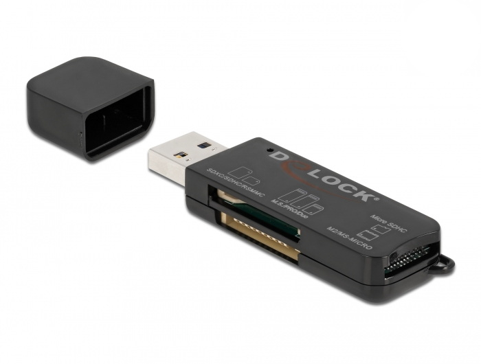 DeLOCK Lecteur de carte SuperSpeed USB pour cartes de mémoire SD / Micro SD / MS Neuf