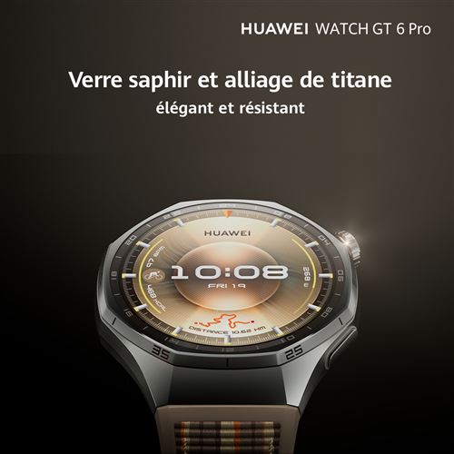 Pack Montre connectée Huawei Watch GT6 Pro 46 mm Bluetooth avec bracelet fluoroélastomère + Ecouteurs FreeBuds 6i - vue 5