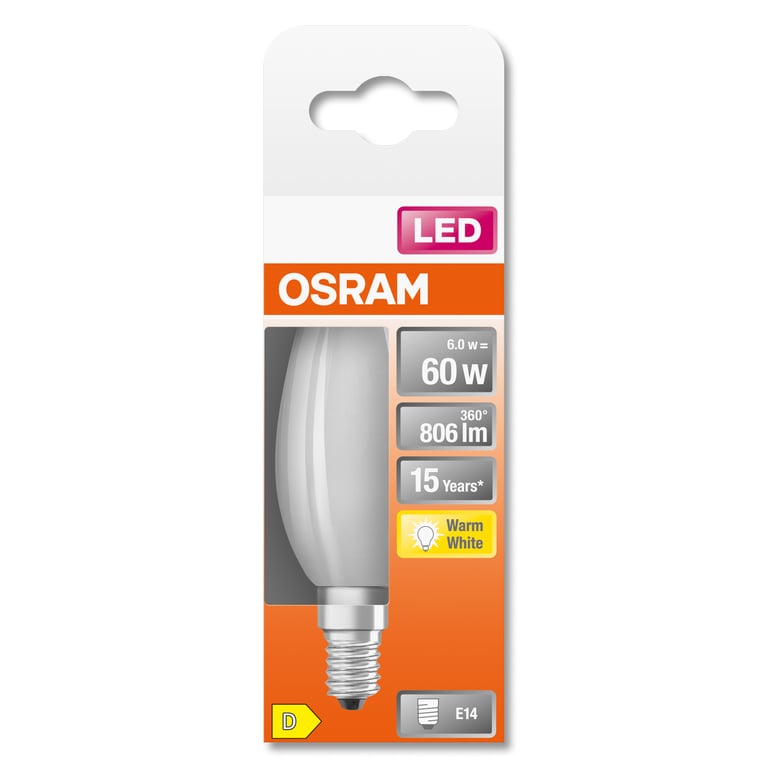 OSRAM LED sphérique verre dépoli E14 806lm chaud - vue 5