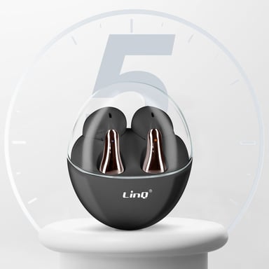 Écouteurs Bluetooth Intra-auriculaires Design Goutte D'eau et Boîtier Noir