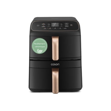 Friteuse à air COSORI Turbo Tower Compact 8,6 L (2x4,3 L) 2630W Double cuve Noir