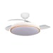 Ventilador de Techo LED Retráctil Yatek Rubia 60W Motor DC 6980 lm 6 Velocidades Mando a Distancia Luz Regulable Ø107 cm Blanco haya