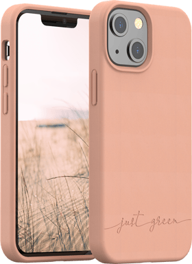 JUST GREEN Funda para iPhone 13 Mini Modelo Natura Compatible con Carga Inalámbrica Beige