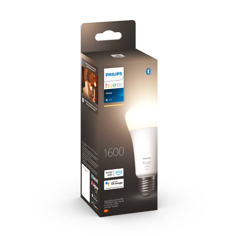 Philips Hue ampoule LED connectée E27 1600 lumen compatible Bluetooth fonctionne avec Alexa Google Homekit - vue 5