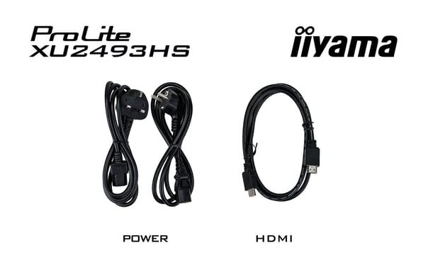 Ecran IIYAMA 23,8'' Noir dalle IPS Ultra mince 16:9 1920x1080 0.5ms 100Hz 250 cd/m2 HDMI Displayport HPs  VESA 100x100 TCO XU2493HS-B6