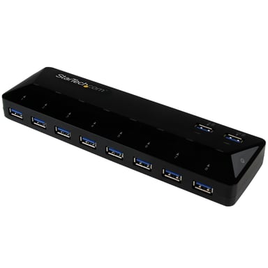 StarTech.com Concentrateur USB 3.0 (5Gbps) 10 ports avec Ports de Charge et de Synchronisation - 8 x USB-A, 2 x USB-A ports de Charge Rapide - Concentrateur USB Multiport Alimenté