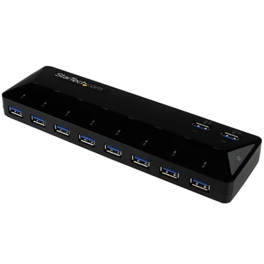 StarTech.com Concentrador USB 3.0 de 10 puertos con puertos de carga y sincronización - 2x 1,5A (ST103008U2C)