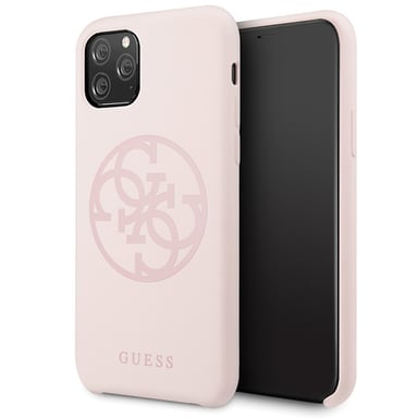 Custodia Guess per iPhone 11 Pro rosa chiaro in silicone 4G Tone On Tone