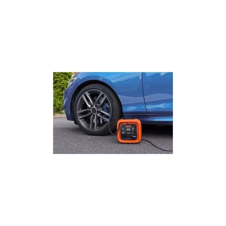 Gonfleur pour pneus BLACK+DECKER ASI400-XJ 12V avec réglage digital 160 l/min 11 bar Orange et noir - Neuf