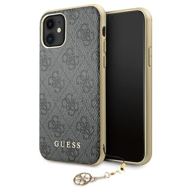 Custodia Guess per iPhone 11 grigio 4G Charms Collection