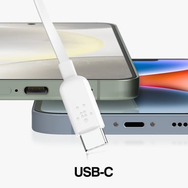 Belkin USB C Microphone Boutons Kit Mains Libres Silicone Plat 1.2m Blanc - Neuf Blanc - vue 3
