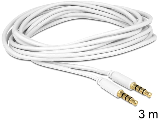 DeLOCK 3.5mm - 3.5mm, 3m câble audio 3,5mm Blanc
