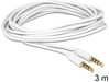DeLOCK 3.5mm - 3.5mm, 3m câble audio 3,5mm Blanc