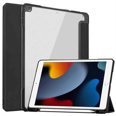 imoshion Coque tablette rigide Trifold pour Apple iPad 9 (2021) 10.2 pouces / iPad 8 (2020) 10.2 pouces / iPad 7 (2019) 10.2 pouces - Noir