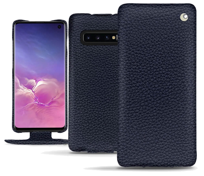 Housse cuir Samsung Galaxy S10 - Rabat verticalBleu