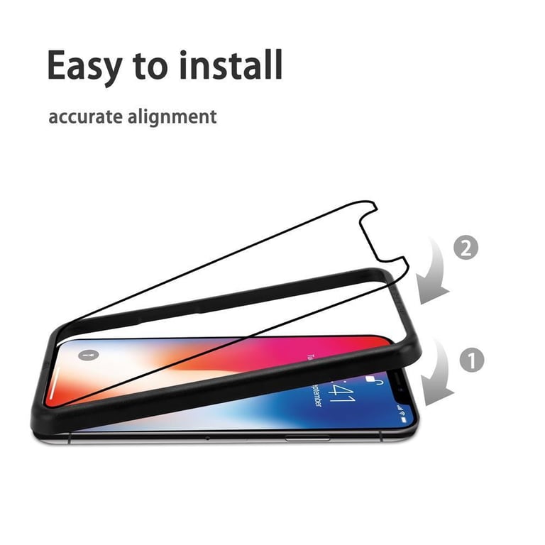 Para Xiaomi Redmi 9 Película de vidrio templado de pantalla completa con  pegamento completo (negro)