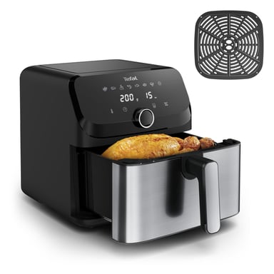 Tefal Easy Fry Mega EY855D10 friteuse Unique 7,5 L Autonome 2020 W Friteuse d'air chaud Noir, Acier inoxydable