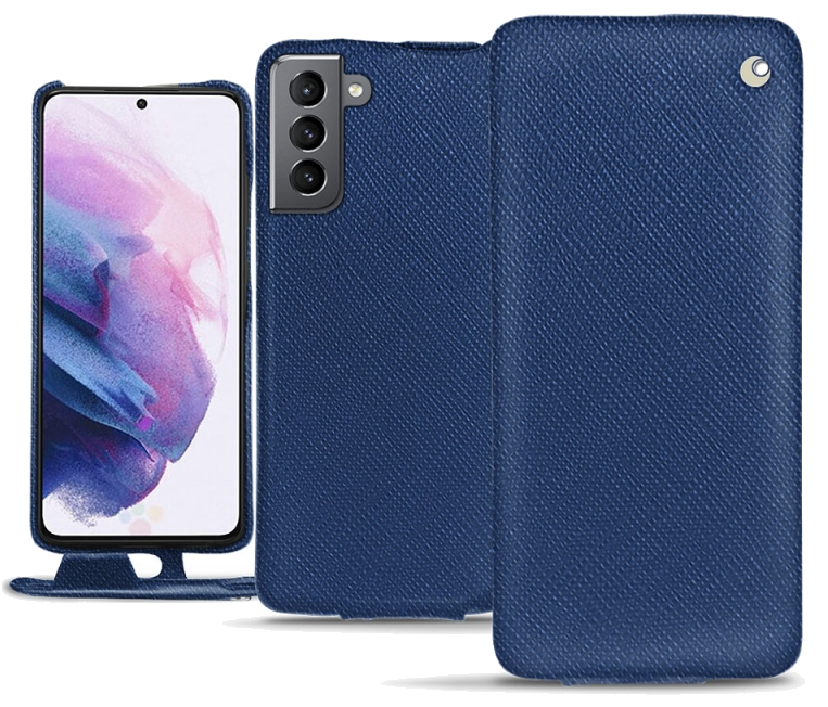 Housse cuir Samsung Galaxy S21 - Rabat verticalBleu