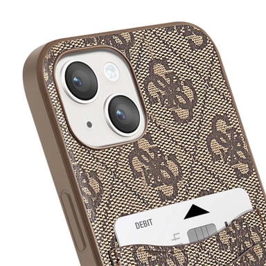 Coque pour Apple iPhone 14 PU 4G Porte-cartes Marron