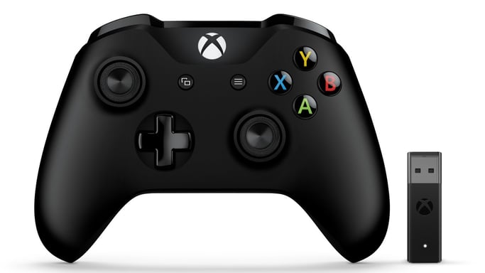 Microsoft Xbox Controller + Wireless Adapter Noir Manette de jeu PC, Xbox One, Xbox One S, Xbox One X