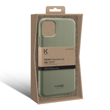 Guscio organico vegano antibatterico 100% a zero rifiuti per Apple iPhone 11 Pro, verde basilico