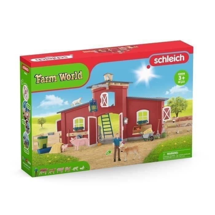Figurines Animaux de la Ferme avec Accessoires Coffret Ranch Américain Schleich de 92 Pièces avec Vache Cheval Schleich Cochon - vue 3